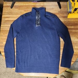 INC ribbed sweater shirt pullover  zip high neck